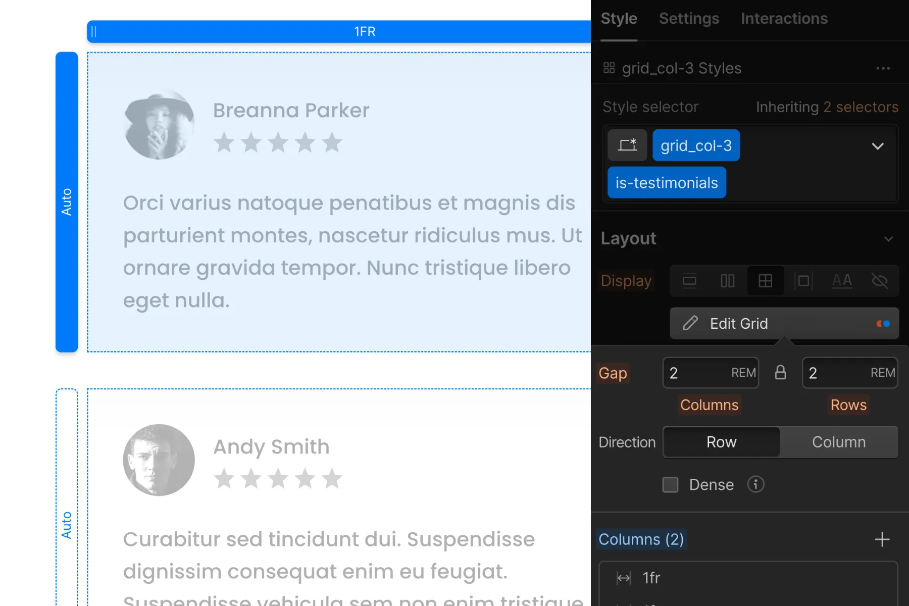 Cкриншот 16 интерфейса Webflow для раздела Стратегия классов 2