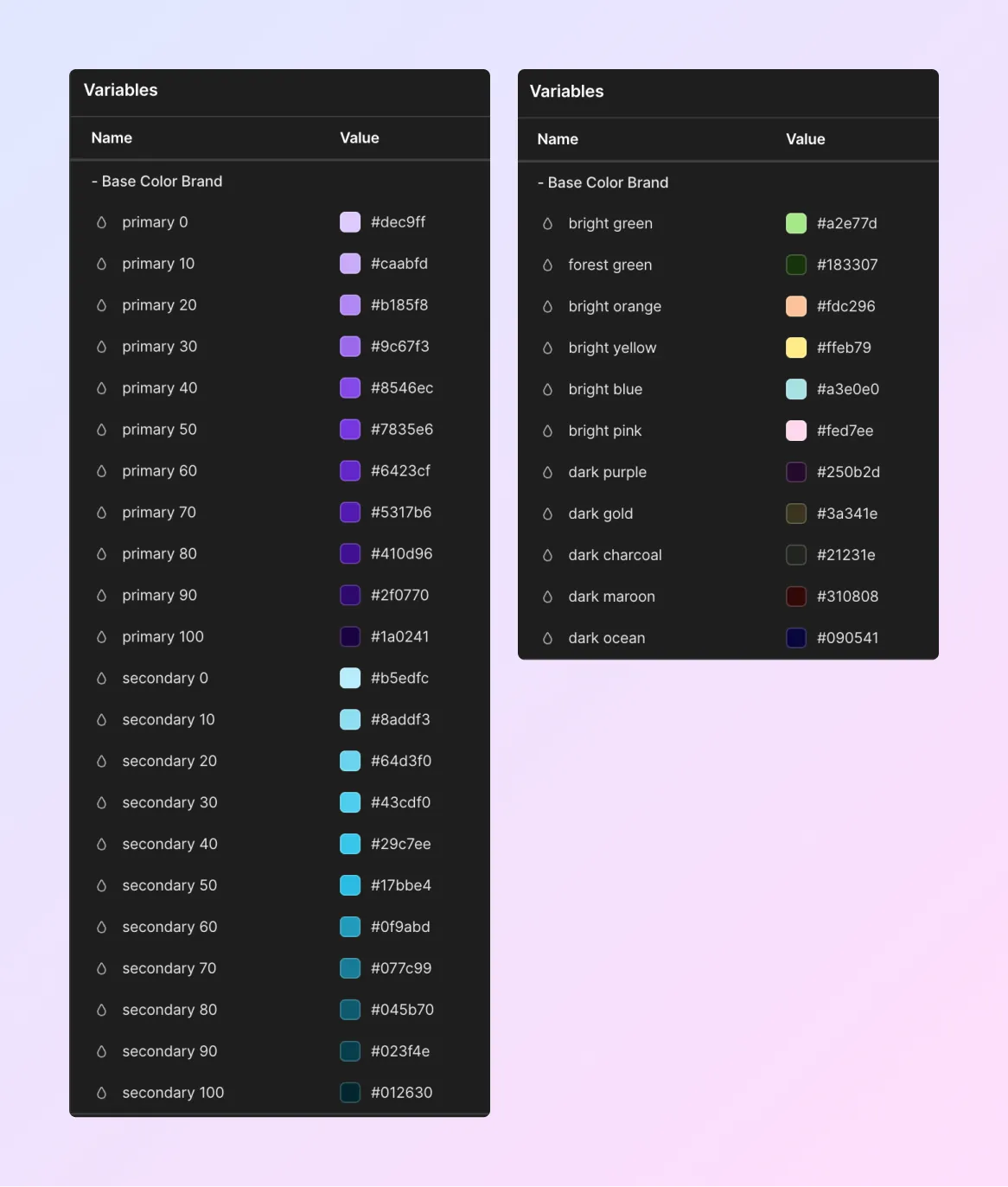 Cкриншот 9 интерфейса Webflow для раздела Переменные